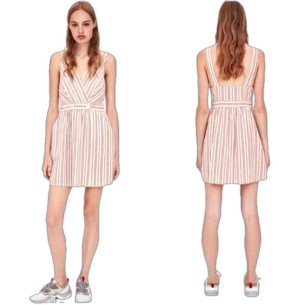 𝅺zara TRF Collection Striped Mini Dress